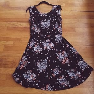 Loft flower print, cross back swing dress.
